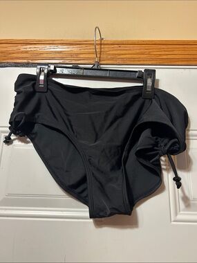 Simon Chang Black Swim Bottom with Side Drawstrings 14